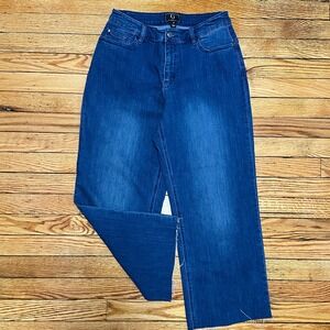 G by Giuliana Wide Leg Cropped Denim Jeans Size 8P Effortless Chic
